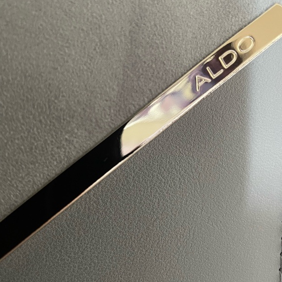 Aldo grey envelope clutch with silver removable chain - Picture 3 of 7